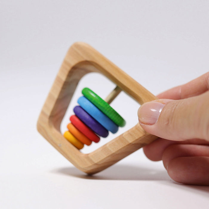 Wooden Rainbow Rattle Pyramid