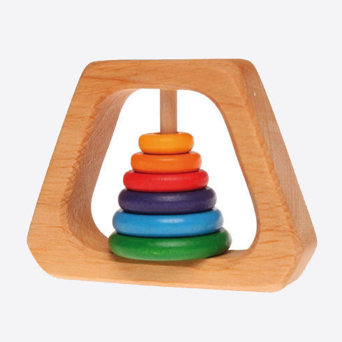 Wooden Rainbow Rattle Pyramid