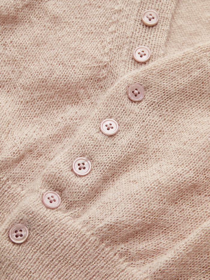 Wool Blend Cropped Cardigan & Top Set