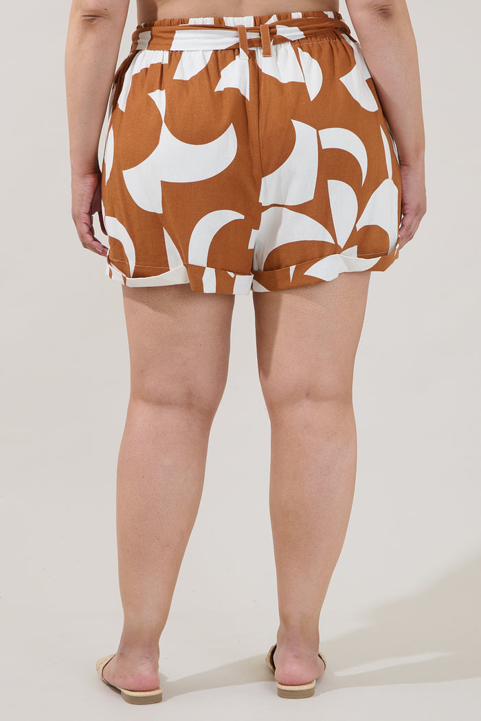 Zaferia Bermuda Shorts Abstract Curve